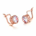 Korean retro crown-shaped ear clips with white diamond accents in rose gold or white gold colour