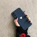 Painted love TPU phone case in red, blue, or black for iPhone 6 to 13 Pro Max.
