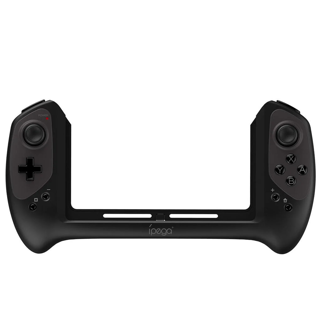 Black Nintendo Switch gamepad with ergonomic curved grips and textured analogue sticks