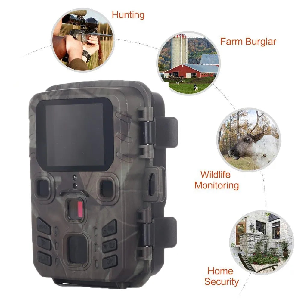 Black infrared night vision monitoring device with TF card slot for home security