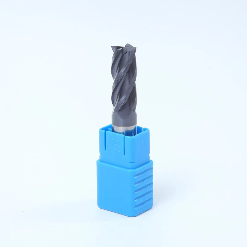 Carbide milling cutter with straight shank and spiral cutting edge for metalworking applications