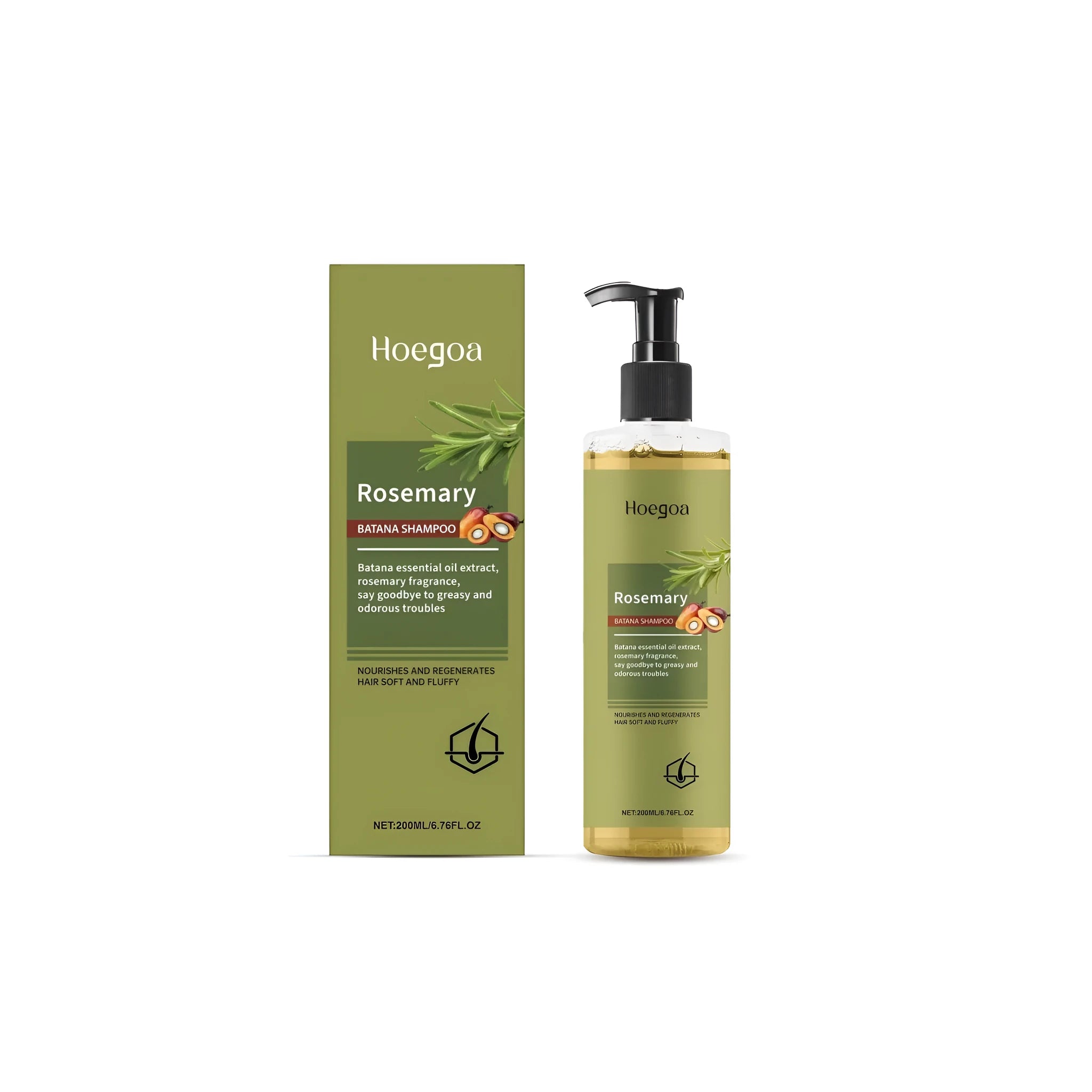 200ml bottle of rosemary hair growth shampoo with extract and oil