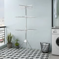 Mobile split plastic clip drying rack with three stainless steel layers and plastic clothing clips