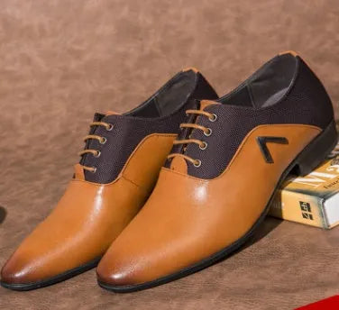 Men's black Oxford shoe with artificial PU leather upper and rubber sole on a white background.