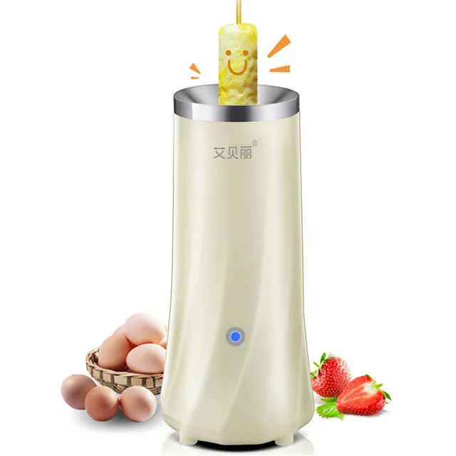 Beige white and green mini breakfast machine with automatic functions and 50W power rating
