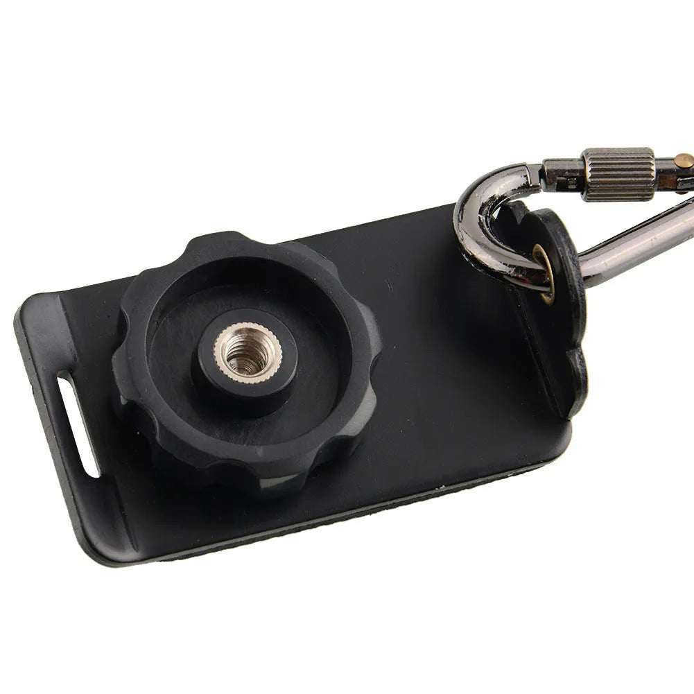 Black professional dual SLR camera strap with shoulder padding shown holding two cameras.