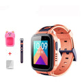 360 SE5 children's phone smartwatch with stainless steel band on a child's wrist showing blue colour option