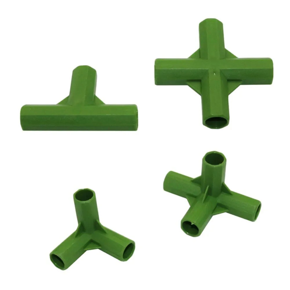 PP plastic garden plant support connector for 11mm stakes with three-way and four-way connection options