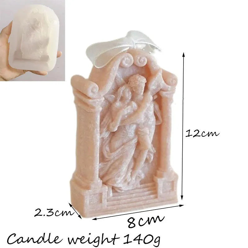 Food-grade silicone mould showing ancient Greek couple angel design for crafts and baking