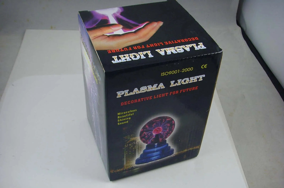 Colourful magic ball light with 7.62 cm glass sphere on ABS base, USB cable included