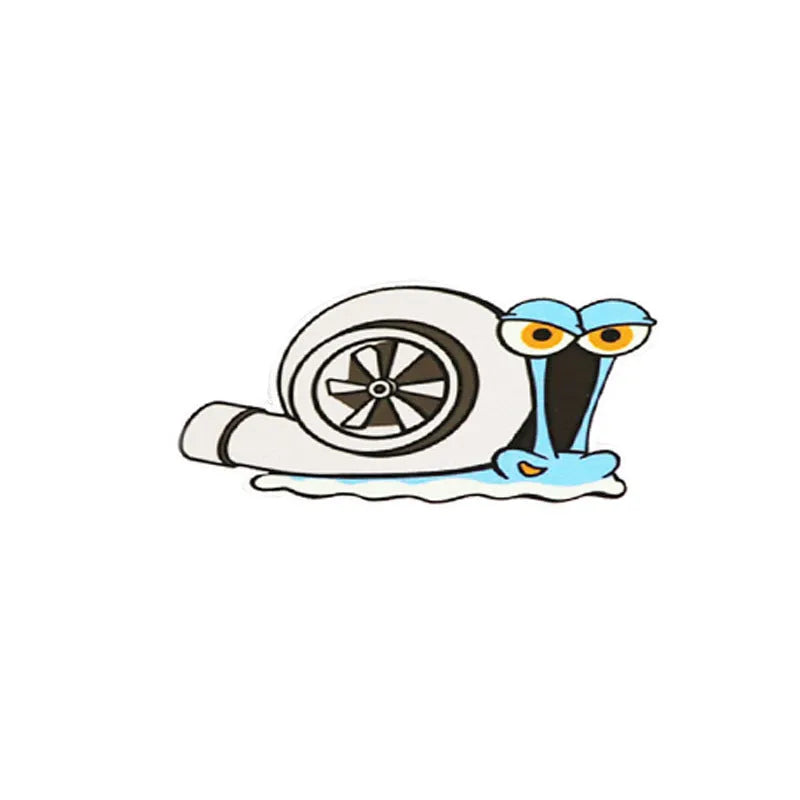 Cartoon snail reflective car sticker for bumper decoration, 12cm by 8cm.