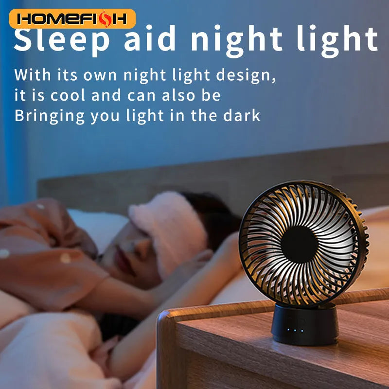 HOMEFISH F2 portable fan with automatic shake head mounted on a removable bracket