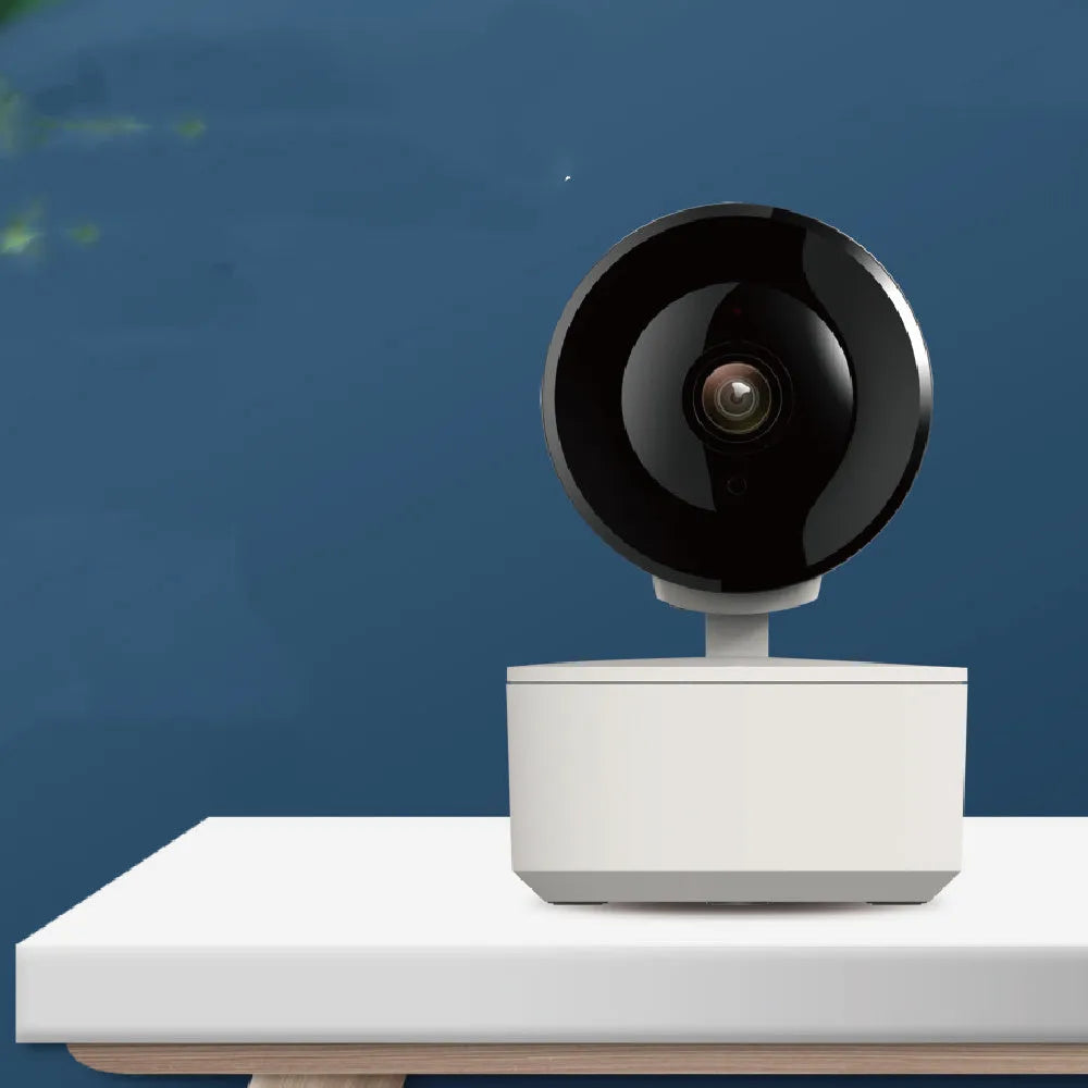 Smart WiFi security camera with 1080p HD video and PTZ rotation for indoor monitoring