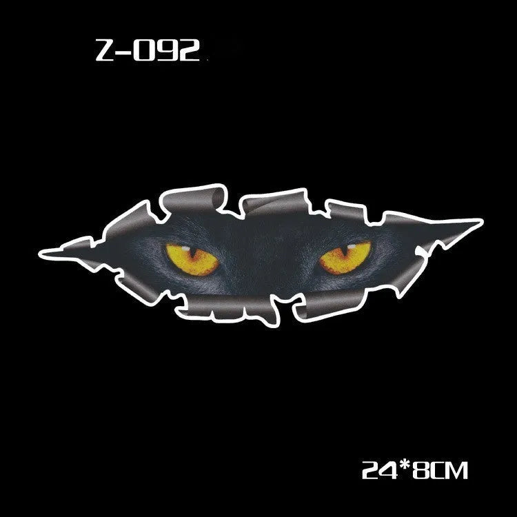 Reflective cartoon eye car stickers for rearview mirror decoration on electric vehicles