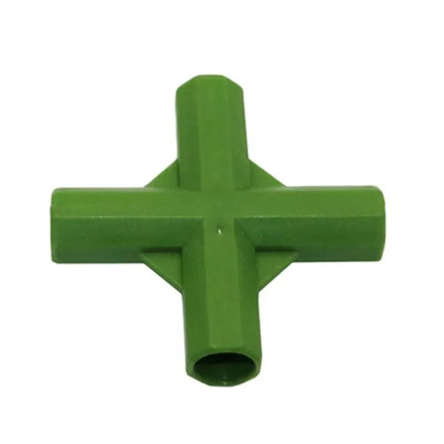 PP plastic garden plant support connector for 11mm stakes with three-way and four-way connection options