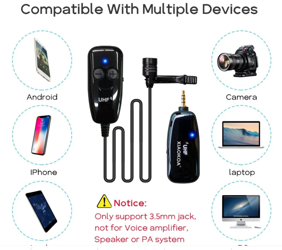 Black mobile phone lavalier microphone with 3.5mm plug and APS shielded cable