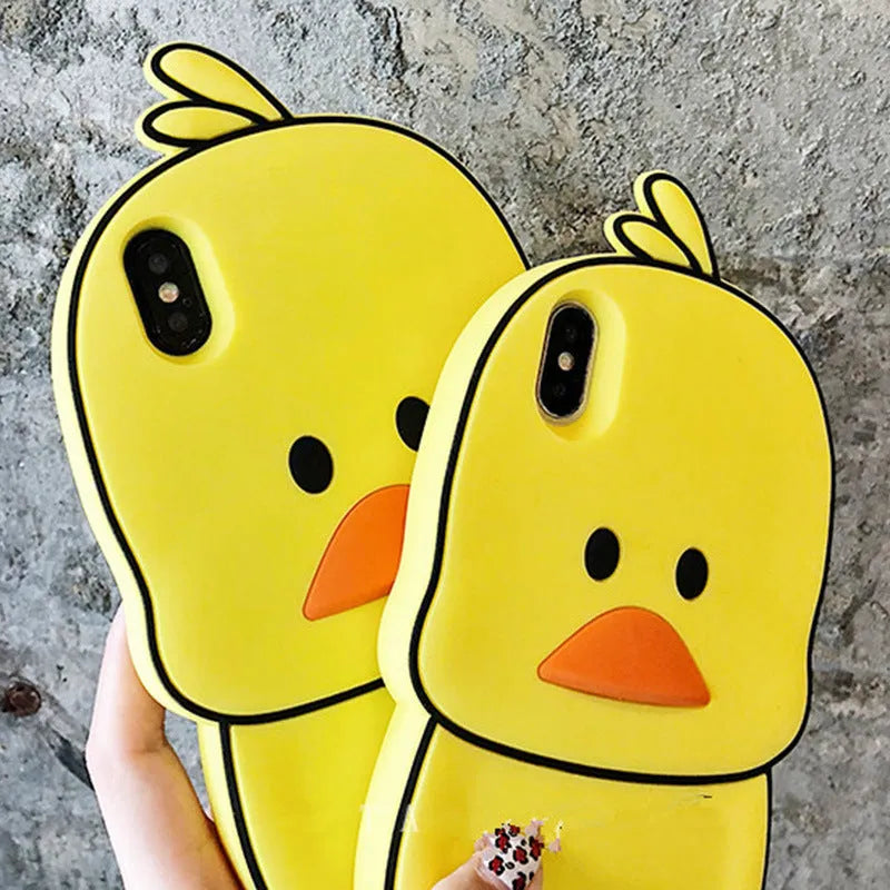 Green silicone iPhone case with cartoon animal design showing drop and water resistance features