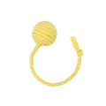 Colourful cat toy ball with a rope and built-in bell for interactive kitten play.