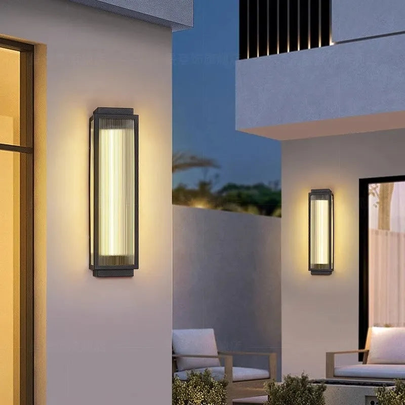 Stainless steel outdoor wall lamp with waterproof design for garden and courtyard lighting