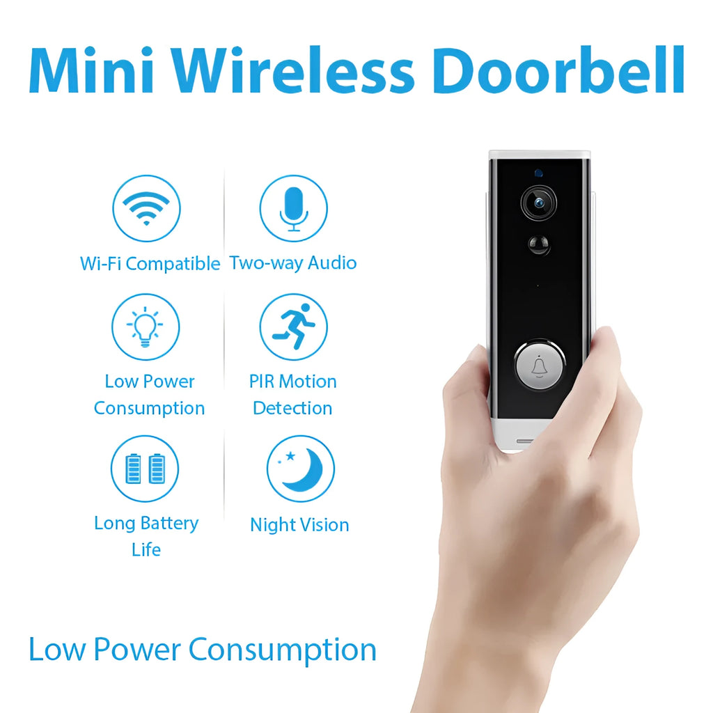 White 1080p wireless network security camera for wall mounting and mobile phone monitoring.