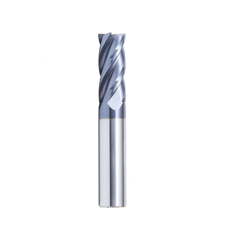 Carbide milling cutter with straight shank and spiral cutting edge for metalworking applications