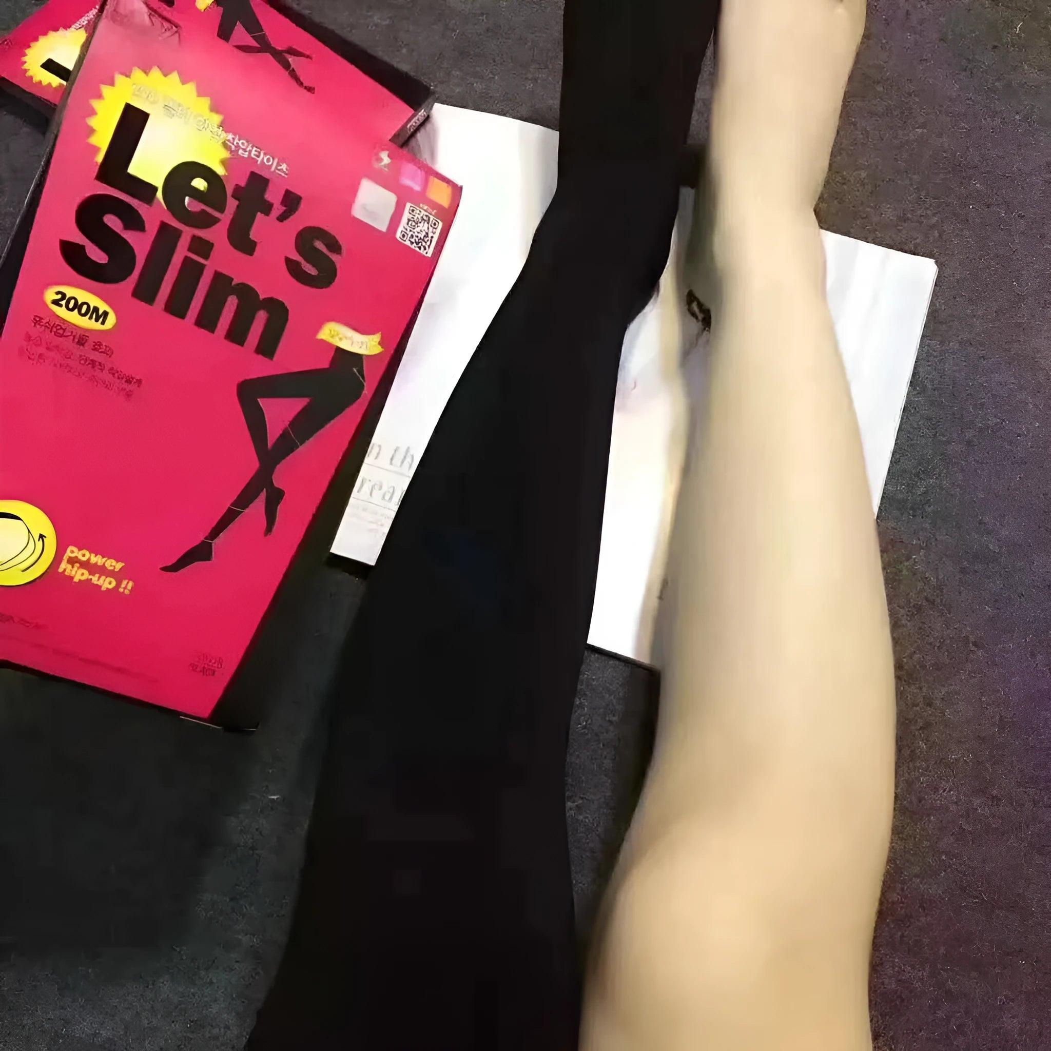 Beige and black lifting stovepipe socks for tummy control and hip shaping, one size fits 40-67.5kg.