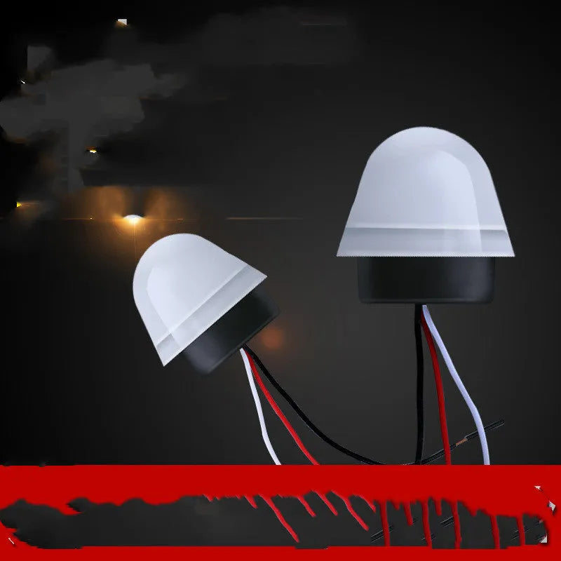 White automatic induction street lamp with motion and sound sensor for outdoor installation