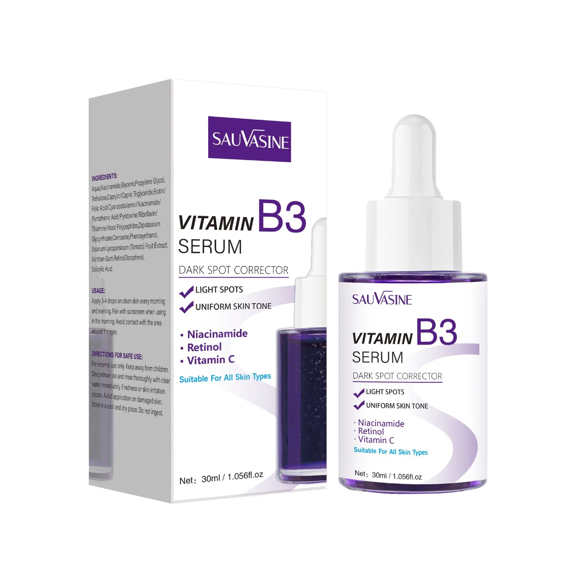 30ml bottle of Vitamin B3 Nourishing Moisturising Firming Facial Essence serum.