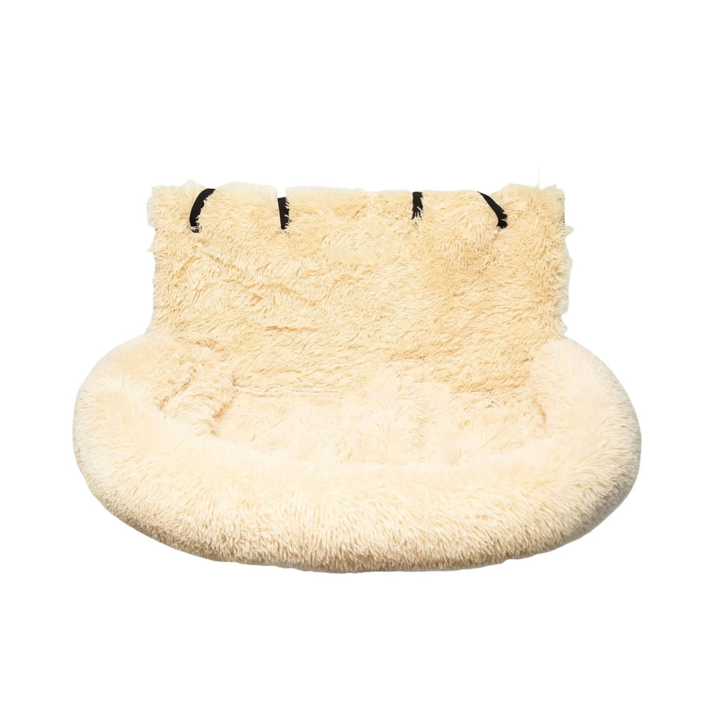 Winter thicken thermal vehicle-mounted pet mat on car seat in beige or dark grey