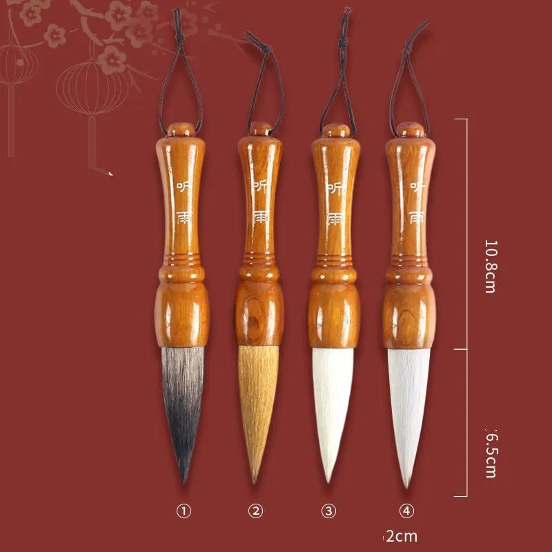 Large traditional Chinese wrist brush with wolf and sheep hair combination nib for calligraphy