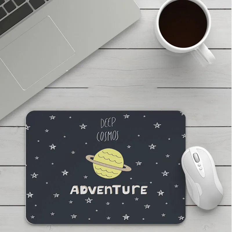 Custom cartoon mouse pad with colourful design options measuring 210x260mm with non-slip rubber base