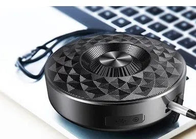 Mini Bluetooth speaker in black, orange, or silvery white colour options.