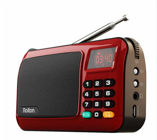 Rolton W405 portable FM radio speaker with MP3 player in compact design with LED screen