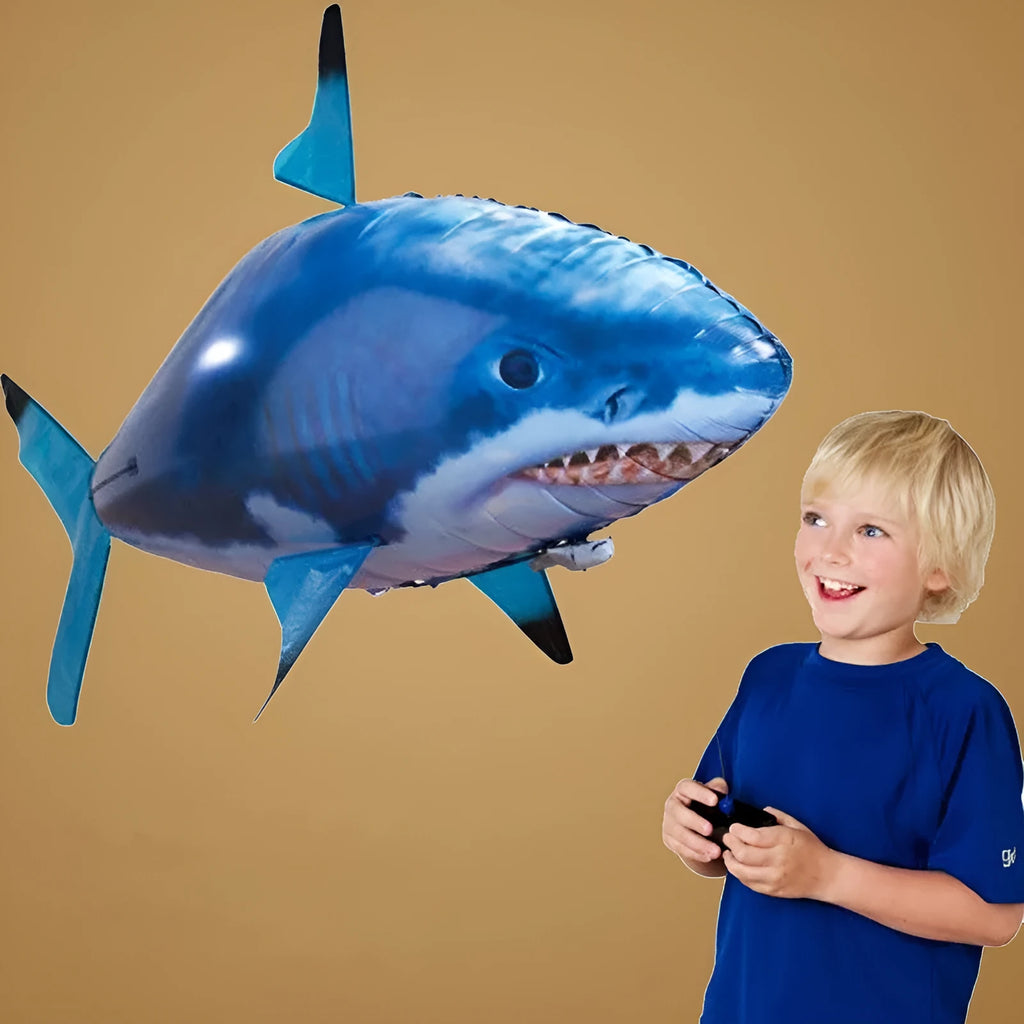 Remote control shark toy air swimming fish balloon floating indoors with infrared remote