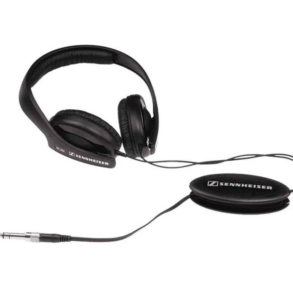 Black head-mounted monitor headphones with 3.5mm plug and over-ear design