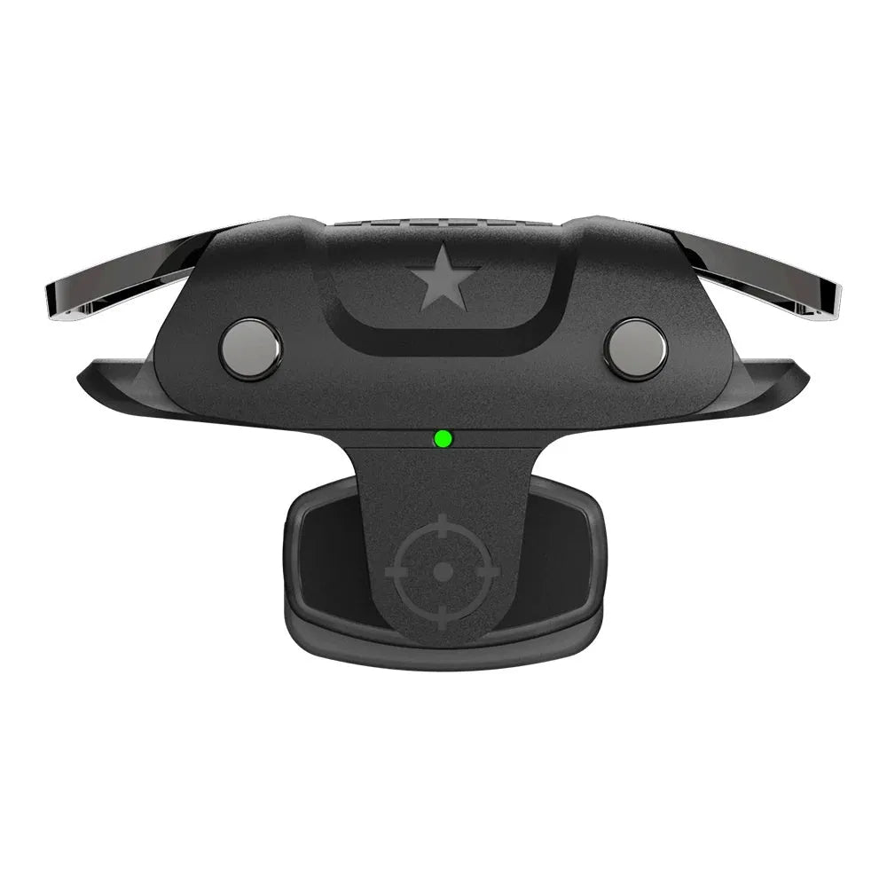 Black F5 mobile phone game controller showing compact 5cm width design with ergonomic grip