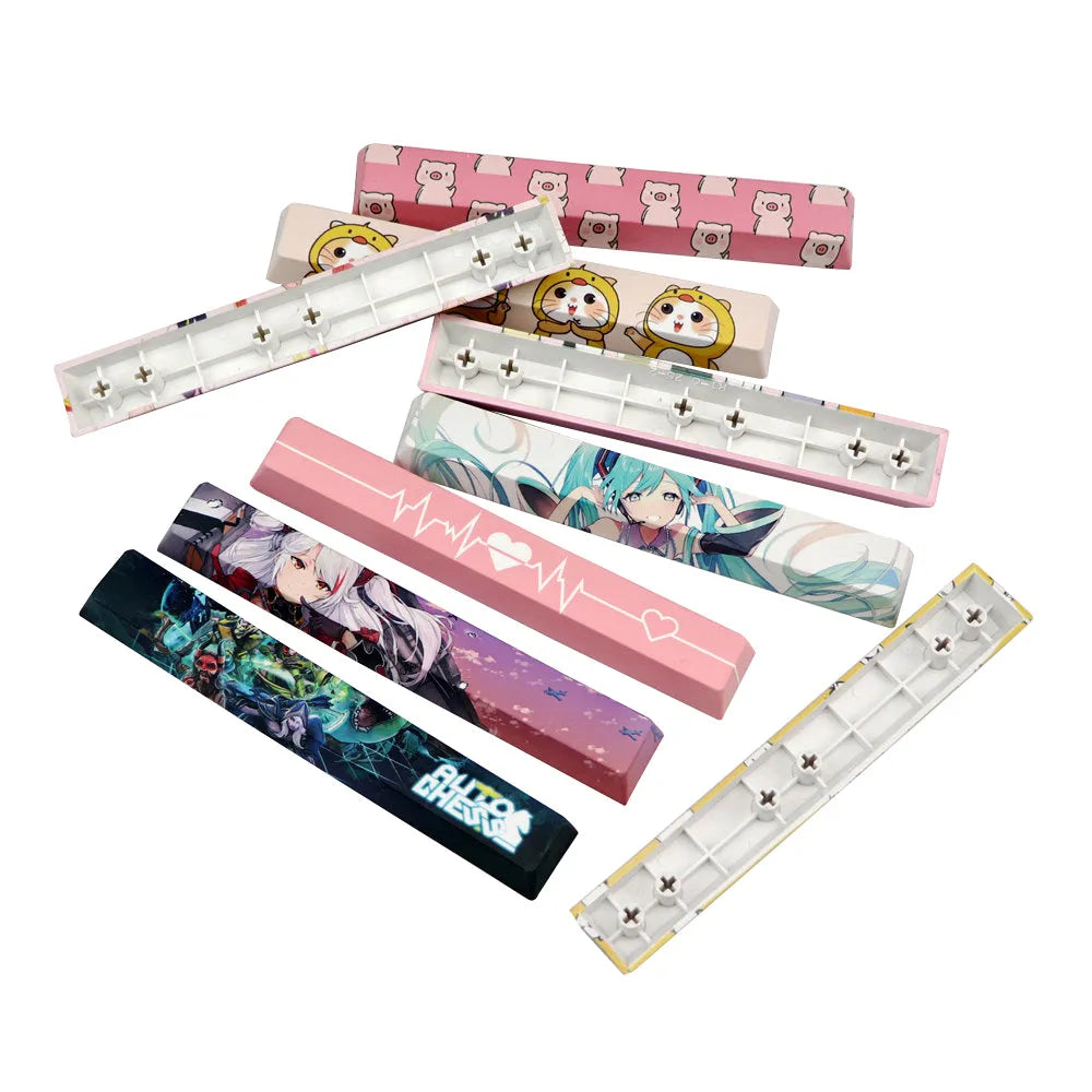 6.25U PBT spacebar keycap with five-sided sublimation, original height, KIT 1 to KIT 16 colour options