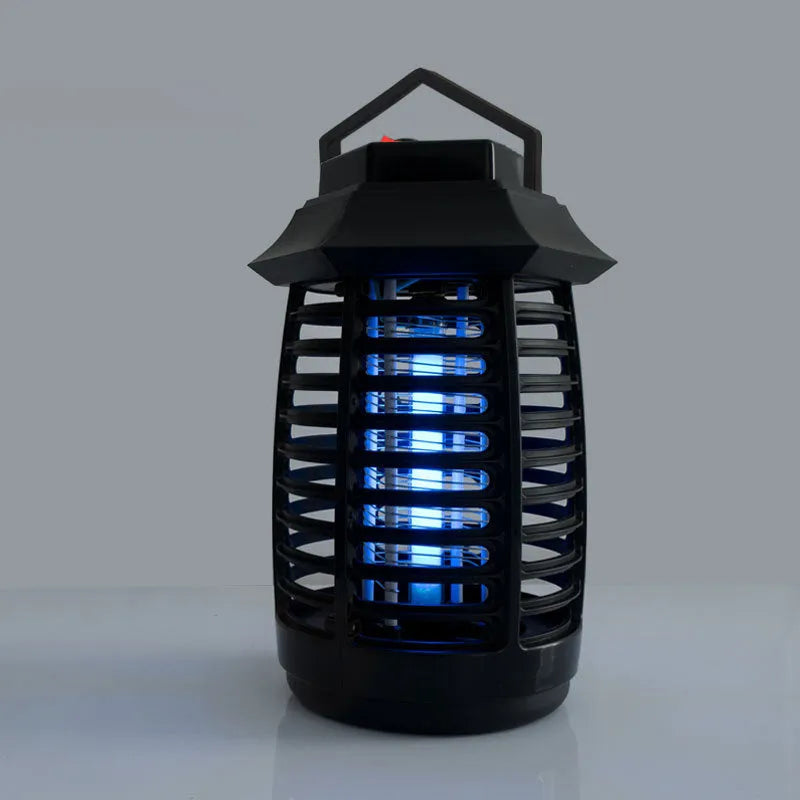 Black aromatherapy mosquito killer lamp with either UV or LED tube for indoor pest control