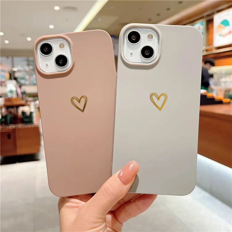 Brown silicone iPhone case with hot stamp cartoon design showing non-slip texture