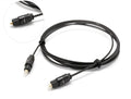 OD2.2 digital optical audio cable with Toslink connectors, showing slim PVC jacket.