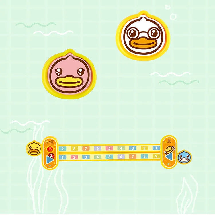 Yellow plastic children's digital decomposition ruler with cartoon graphics, showing 24.5 cm length.