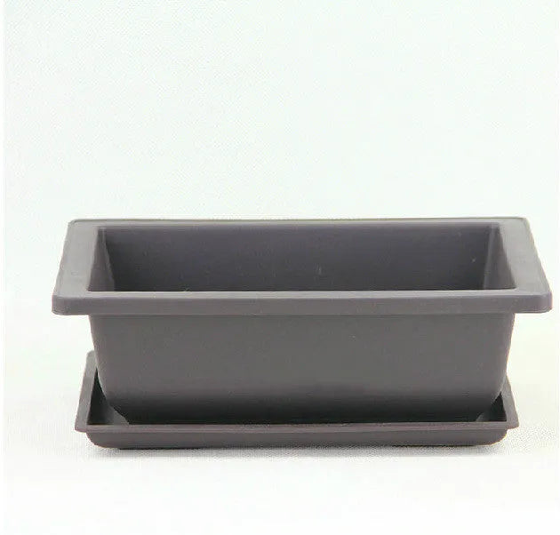 Dark brown antique plastic flowerpot in multiple size options for garden use