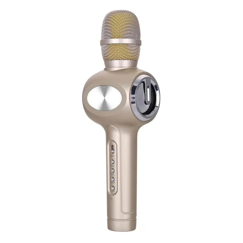Yaerjia E108 mobile singing microphone in black, gold, or pink colour with smartphone connectivity