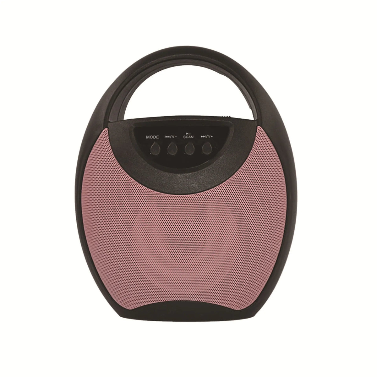 Portable Bluetooth speaker in black, blue, or pink with USB and SD card slots
