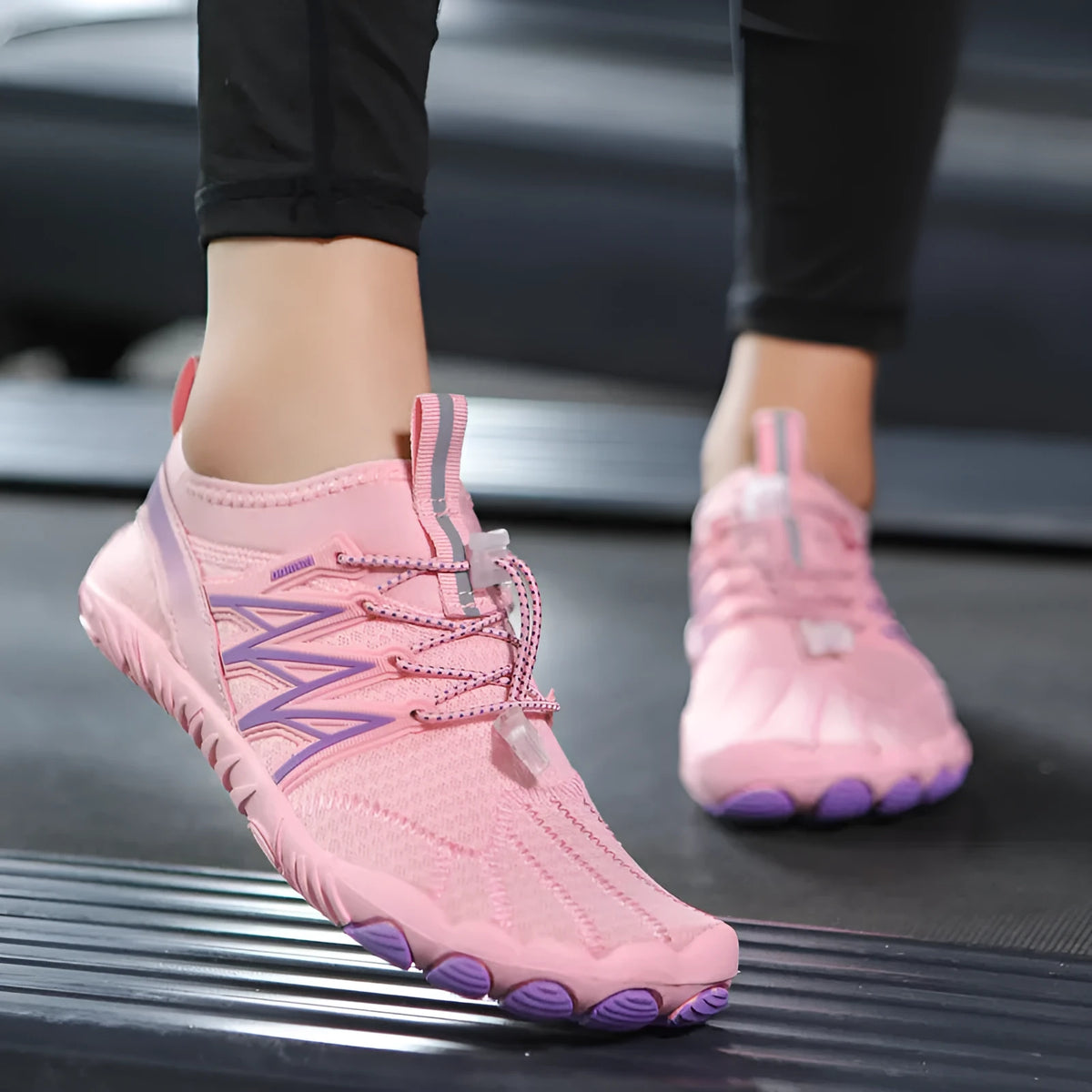 Lightweight non-slip training sneakers in multiple colours on a gym floor