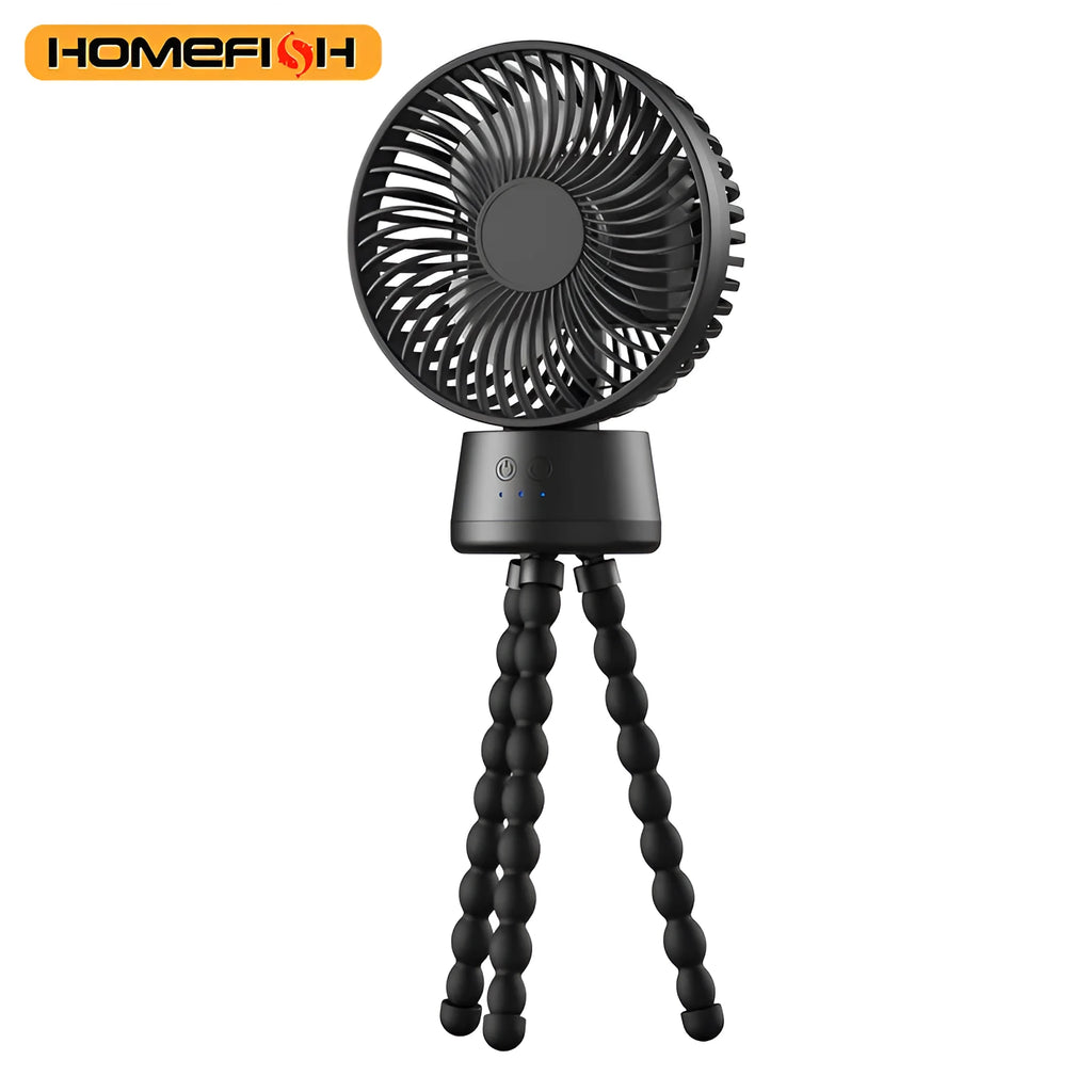 HOMEFISH F2 portable fan with automatic shake head mounted on a removable bracket