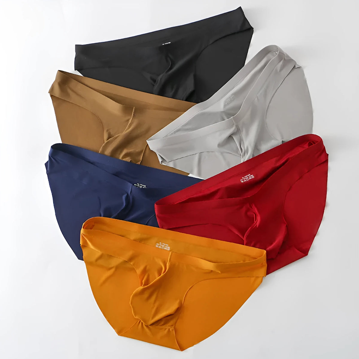 Ice silk seamless men's briefs with bullet separation pouch in multiple colours