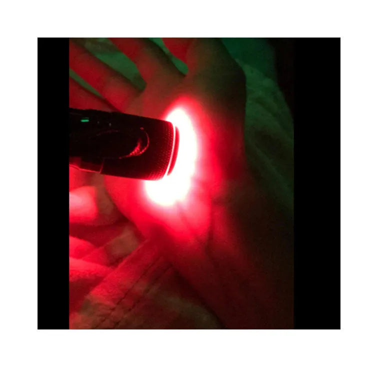 Black aluminium alloy Smart Vein Locator medical flashlight with red LED lens for phlebotomy and clinical use.