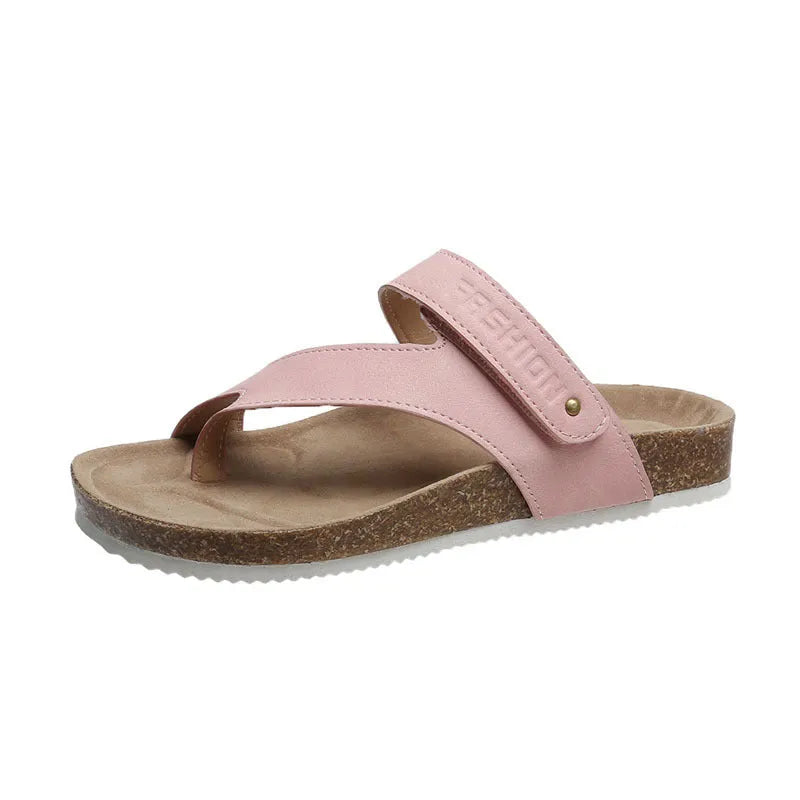 Flat toe ring thick-soled flip-flops in blue colour with foam sole