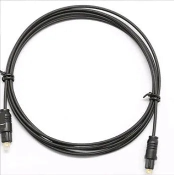 OD2.2 digital optical audio cable with Toslink connectors, showing slim PVC jacket.